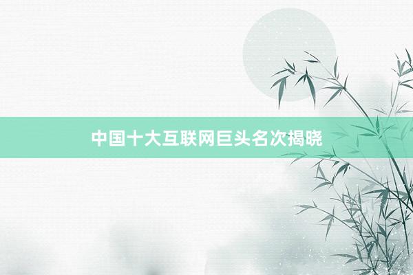 中国十大互联网巨头名次揭晓
